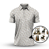 Maxcorners Doberman Pattern Golf Polos, Dog Golf Shirt For Golfers, Crazy Golf Shirts