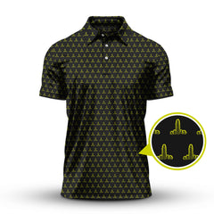 Maxcorners Cactus Pattern Golf Shirt, Funny Golf Polos , Crazy Golf Shirts For Men