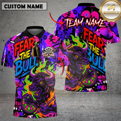 Maxcorners Darts Shirt Fear The Bull Graffiti Style Multioptions Personalized Name, Team Name Unisex 3D Shirt (4 Colors)
