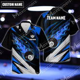 Maxcorners Billiards Ball 8 Fire Multicolor Options Personalized Name Hawaiian Shirt ( 6 Colors )