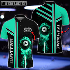 Maxcorners Personalized Name Billiards 8 Ball Multi Color Options 3D Polo Shirt