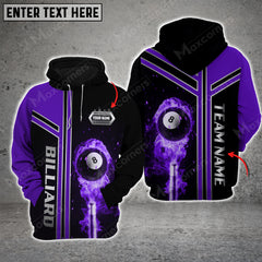 Maxcorners Billiards Ball 8 Fire Customized Name 3D Hoodie