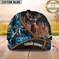 Maxcorners Deer Hunting Leather Accent Real Tree Camo Personalized Name 3D Cap (4 Colors)