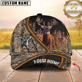 Maxcorners Deer Hunting Leather Accent Real Tree Camo Personalized Name 3D Cap (4 Colors)