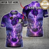 Maxcorners Bowling Dragon Lightning Storm Multicolor Options Personalized Name, Team Name Unisex 3D Shir