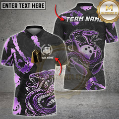 Maxcorners Angry Snake Ball And Pins Multicolor Customized Name, Team Name 3D Shirts