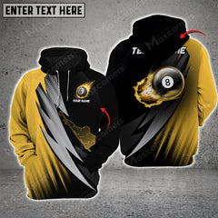 Maxcorners Billiards Signature Multicolor Option Customized Name 3D Hoodie