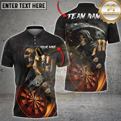 Maxcorners Skull Reaper Darts Multicolor Personalized Name, Team Name Shirt (4 Colors)