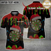Maxcorners Darts Christmas Hat Glitter Dripping Multicolor Customized Name, Team Name 3D Shirts
