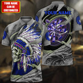 Max Corners Native Skull Darts Multicolored 3D Personalized Sport Jersey Polo Shirt