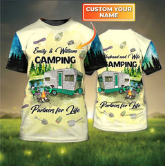 Maxcorners Camping Couple For Life Personalized Name Shirt All Over Print 3D