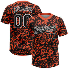 Maxcorners Custom Orange Black-White Pattern Two-Button Unisex Softball Jersey 3D Shirt
LM0609
