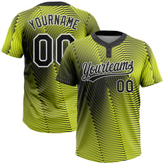 Maxcorners Custom Gold Black-White 3D Pattern Two-Button Unisex Softball Jersey
LM0609