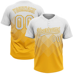 Maxcorners Custom White Gold 3D Gradient Square Shape Two-Button Unisex Softball Jersey
LM0609