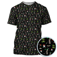 Maxcorners Funny Dachshund Pattern Golf Shirt For Men, Christmas Golf Polos, Xmas Golf Shirt For Golfer