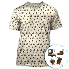 Maxcorners Funny Dachshund Golf Shirt, Wiener Dog Pattern Polos For Men, Golf Gift For Golfers