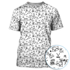 Maxcorners Christmas Golf Shirt For Men, Funny Xmas Dog Pattern Polos, Golf Shirt For Golfers