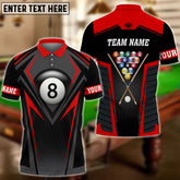 Maxcorners Billiards 8 Ball Champion Personalized Name 3D Shirt (Multi Color Options)