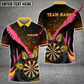 Maxcorners Darts Firework Pattern Multicolor Option Customized Name, Team Name 3D Shirt (4 Colors)