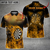 Maxcorners Darts Flaming Smoke Pattern Multicolor Option Customized Name, Team Name 3D Shirt (4 Colors)