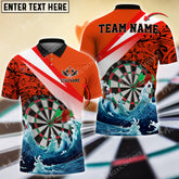 Maxcorners Darts Ocean Waves Mandala Pattern Multicolor Option Customized Name, Team Name 3D Shirt (4 Colors)