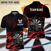 Maxcorners Darts & Skull Pattern Multicolor Option Customized Name, Team Name 3D Shirt (4 Colors)