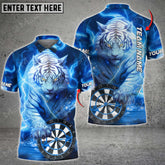 Maxcorners Darts Tiger Thunder Lightning Multicolor Option Customized Name, Team Name 3D Shirt (4 Colors)
