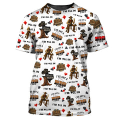 Maxcorners Texas Hold’em Poker Shirt - I’m All In Funny Cowboy Tee - Big Pair Card Game T-Shirt for MenLM1009