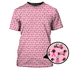 Maxcorners Breast Cancer Golf Shirt, Dachshund Golf Shirt, Pattern Golf Shirt For Golfer