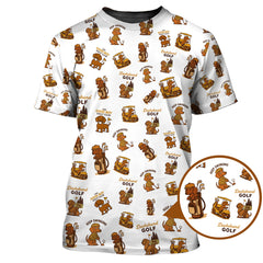 Maxcorners Dachshund Pattern Golf Polos, Funny Dachshund Golf Shirt, Pattern Golf Shirt For Golfers