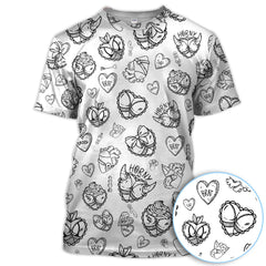 Maxcorners Horny Brat Sketch Pattern Polos, Funny Golf Shirt For Men, Golf Gift For Golfer