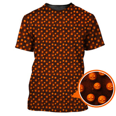 Maxcorners Pumpkin Pattern Golf Shirt For Men, Halloween Golf Shirt, Funny Halloween Golf Polos For Golfer