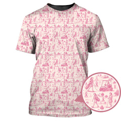 Maxcorners Breast Cancer Golf Shirt, Ladies Golf Shirts For Golfer, Pink Pattern Golf Shirt