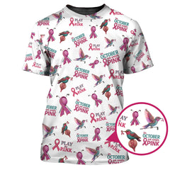 Maxcorners Breast Cancer Golf Shirt, Pattern Golf Shirt, In October We Wear Pink Polos, Crazy Golf Shirt For Golfer
