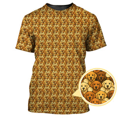 Maxcorners Crazy Golf Polos For Men, Golden Retriever Pattern Golf Shirt, Funny Golf Shirts