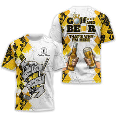 Maxcorners Play Golf Drink Beer Custom Golf Polo Shirt, Funny Golf Shirt, Golf & Beer Gift For Men