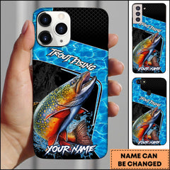Maxcorners Trout Fishing Dynamic Water Splash Sport Style Personalized Name Phone Case