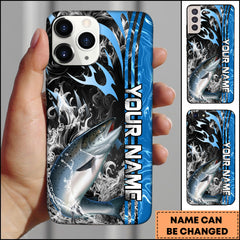 Maxcorners Chinook Fishing Vertical Name Modern Splash Art Personalized Name Phone Case