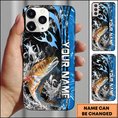 Maxcorners Redfish Fishing Vertical Name Modern Splash Art Personalized Name Phone Case