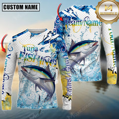 Maxcorners Tuna Fishing Big Catch Splash Personalized Name, Team Name 3D Long Sleeve Shirt