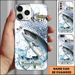 Maxcorners Chinook Fishing Jumping Largemouth Bass Water Splash Personalized Name Phone Case