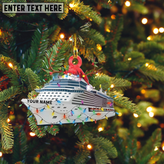 Maxcorners Personalized Cruise Ship Christmas Acrylic Ornament, Cruise Ornament Gift, Cruise Vacation Holiday, Cruise Christmas Light Gift Cruise Trip Ornament