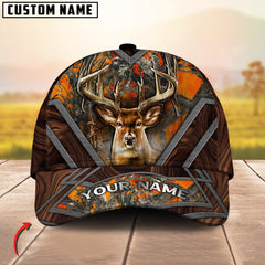 Maxcorners Deer Hunting Camouflage Antler Design Multicolor Options Personalized Name 3D Cap (6 Colors)