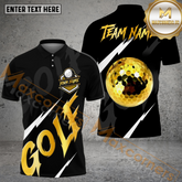 Maxcorners Golf Lightning Luxury Ball Customized Name, Team Name 3D Shirts (4 Colors)