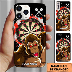 Maxcorners Darts Gorilla Fierce Expression Power Art Personalized Name Phone Case