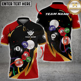 Maxcorners Billiards Colorful Pool Balls Motion Graphic Multicolor Options Personalized Name, Team Name 3D Shirt (4 Colors)