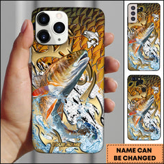Maxcorners Redfish Fishing Golden Tribal Art Personalized Name Phone Case TU1601