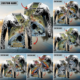 Maxcorners Freshwater Fishing Power Splash Design Personalized Name, Team Name 3D Long Sleeve Shirt