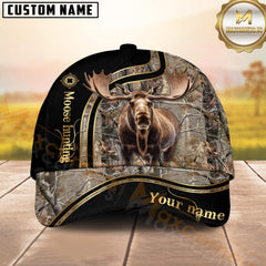 Maxcorners Deer Hunting Full Body Buck Camo Forest Pattern Personalized Name 3D Cap (6 Options)