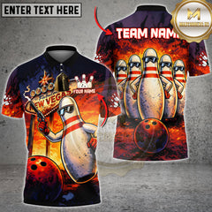 Maxcorners Bowling Shirt Vegas Gang Pin Street Style Personalized Name, Team Name 3D Shirt